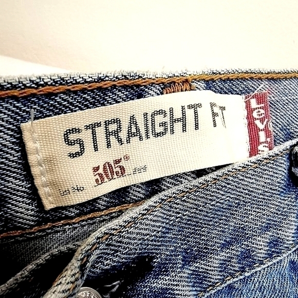 Levi's 505 38 x 32 Red Tag Vtg Straight Men's Light Wash Blue Spacious Jeans - Picture 6 of 13
